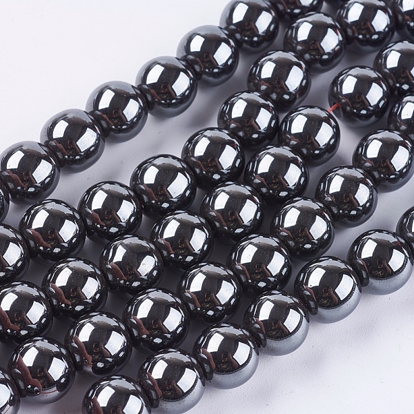 

PandaHall Non-Magnetic Synthetic Hematite Beads Strands, Round, 10mm, Hole: 1.2mm, about 42pcs/strand Non-magnetic Hematite Round Black