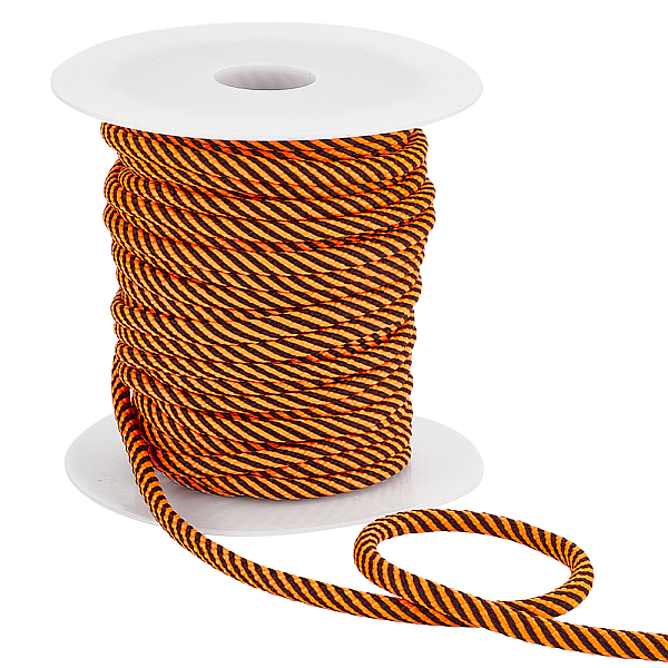 

PandaHall BENECREAT 20 Yards Round Polyester Cords, Twisted Round Rope, with 1Pc Plastic Spool, for Garment Accessories, Black, Coral, 5mm..., Red