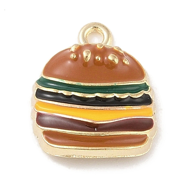 

PandaHall Food Series Alloy Enamel Pendants, Light Gold, Hamberger, 16x13x4mm, Hole: 1.5mm Alloy+Enamel Hamberger