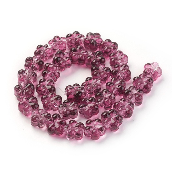 

PandaHall Handmade Lampwork Beads Strands, Plum Blossom, Old Rose, 13.5x8.5~9mm, Hole: 1.2mm, about 32pcs/strand, 16.53 inch(42cm) Lampwork..., Purple