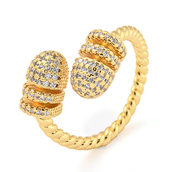 

PandaHall Brass Micro Pave Cubic Zirconia Open Finger Ring, Cadmium Free & Lead Free, Long-Lasting Plated, Real 18K Gold Plated, US Size 9...