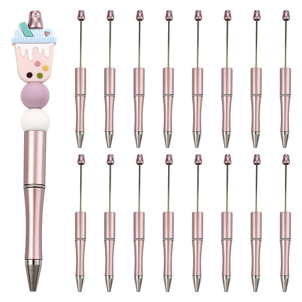

PandaHall Plastic with Steel Wire Ball-Point Pen, Beadable Pen, for DIY Personalized Pen, Pink, 147x11.5mm Plastic Pen Pink