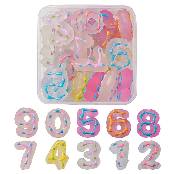 

PandaHall 20Pcs Transparent Frosted Acrylic Beads, with Enamel, Number, Mixed Color, 24~26x17~22x9~11mm, Hole: 2.5mm Acrylic Number..., Multicolor