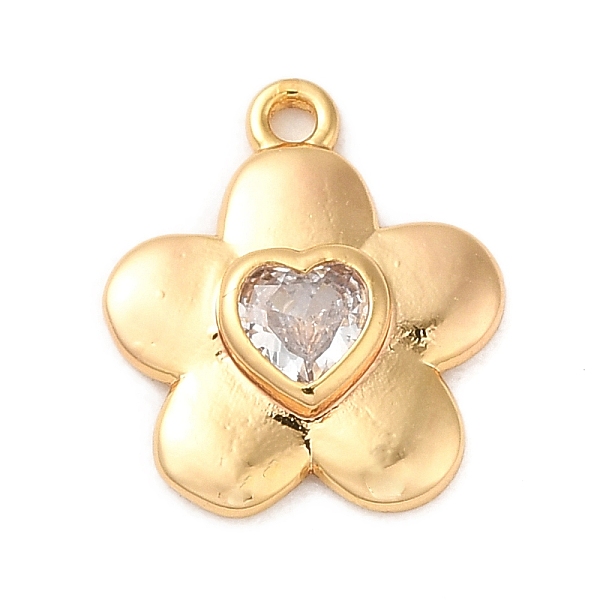 

PandaHall Brass Micro Pave Cubic Zirconia Pendants, Real 18K Gold Plated, Flower, Clear, 14x12x2.5mm, Hole: 1.2mm Brass+Cubic Zirconia...