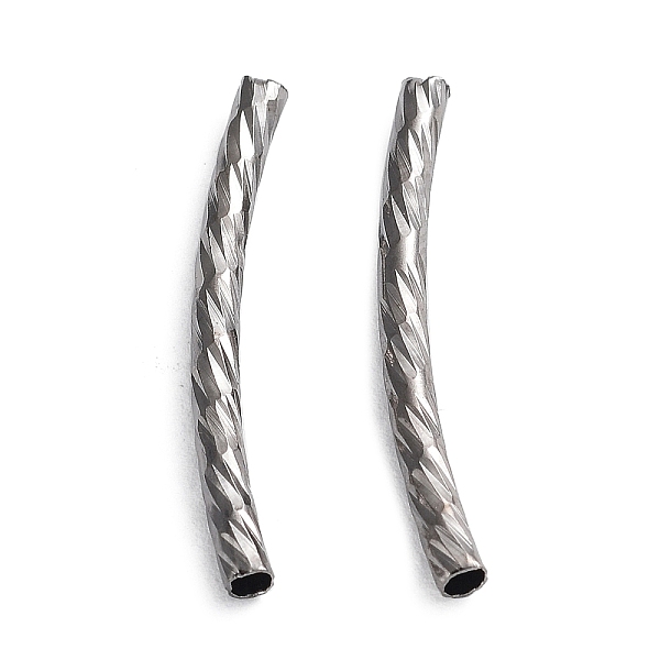 

PandaHall Tube Beads, Curved, Brass, Gunmetal, 25x2mm, Hole: 1.2mm Brass Tube