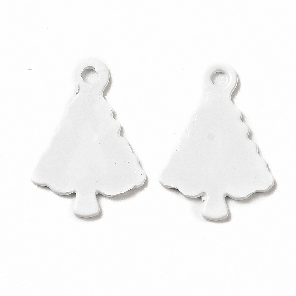 

PandaHall Spray Painted 201 Stainless Steel Charms, Christams Tree Charms, White, 14x9.5x1mm, Hole: 1.2mm 201 Stainless Steel Tree White