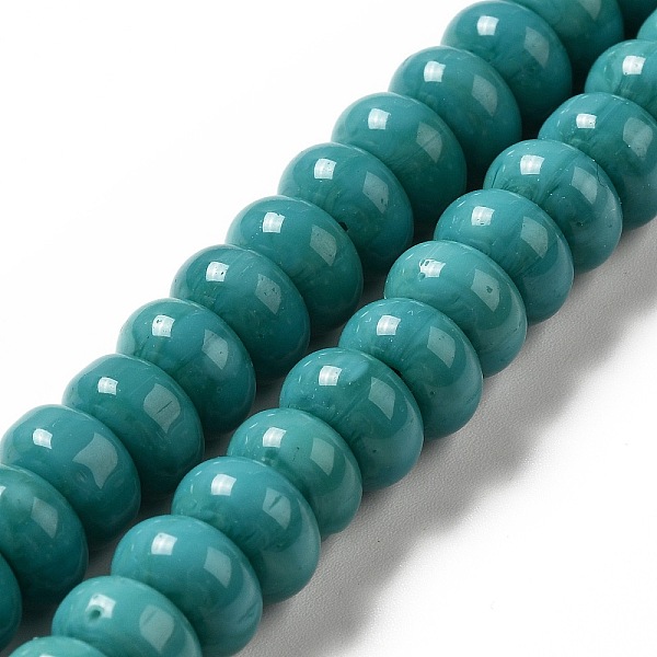 

PandaHall Handmade Lampwork Beads Strands, Rondelle, Dark Cyan, 9~10x4.5~5mm, Hole: 2.5~3mm, about 68~71pcs/strand, 14.17~16.14 inch...