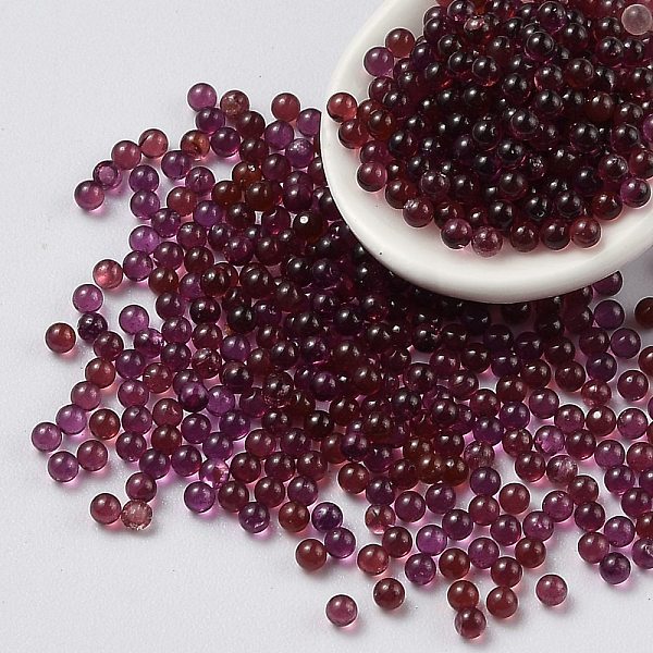 PandaHall Natural Garnet Beads, No Hole, Round, 1.9~2mm Garnet Round