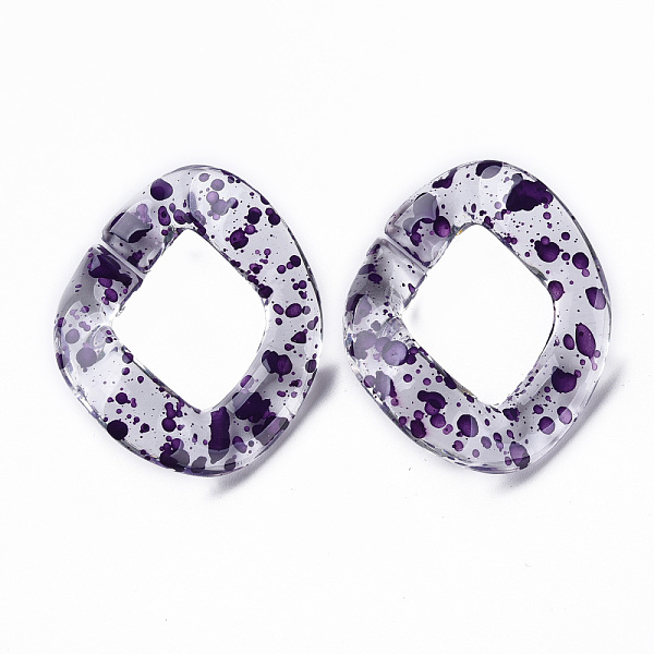 

PandaHall Transparent Acrylic Linking Rings, Quick Link Connectors, for Curb Chains Making, Twist Oval, Purple, 40x33x10mm, Inner Diameter...