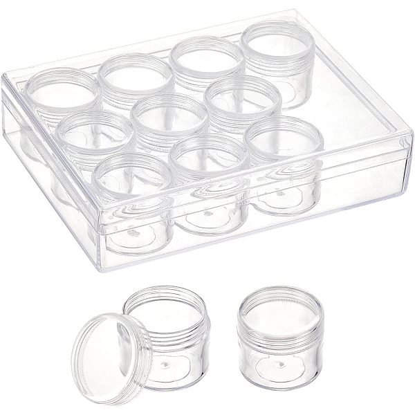 

PandaHall Plastic Bead Containers, Beads Storage Organizer Boxes, with 12Pcs Column Jars, for Craft, Art, Beads, Rectangle, Clear, 3.8x3.4cm...