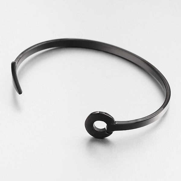 

PandaHall 304L Stainless Steel Cuff Bangles, Gunmetal, 50x66mm, 3~12mm 304 Stainless Steel Black
