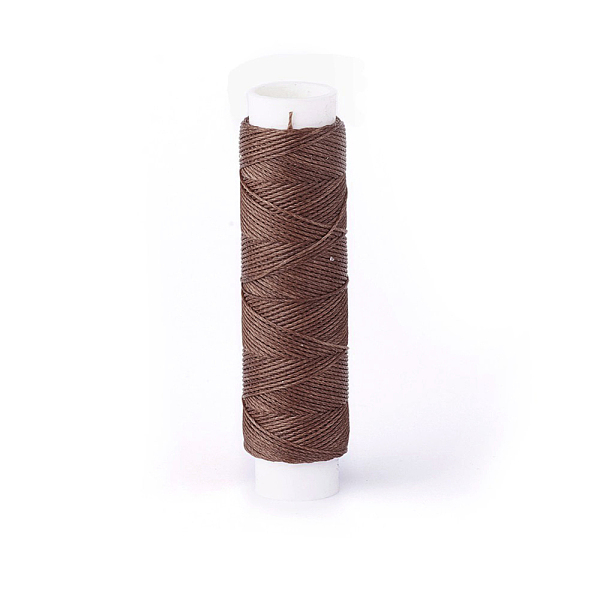 

PandaHall Round Waxed Polyester Twisted Cord, Micro Macrame Cord, for Leather Projects, Bookbinding, Camel, 0.35mm, about 43 yards(40m)/roll..., Brown