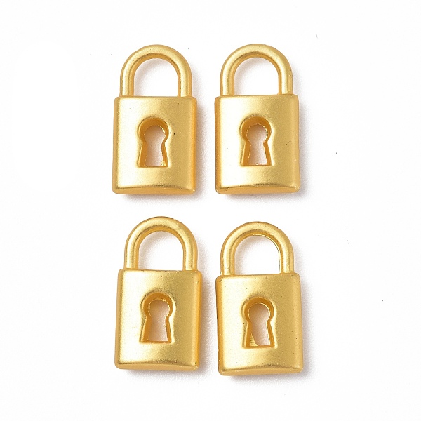 

PandaHall Rack Plating Alloy Charms, Cadmium Free & Lead Free & Nickle Free, Lock, Matte Gold Color, 14x8x3mm, Hole: 3.8mm Alloy Lock