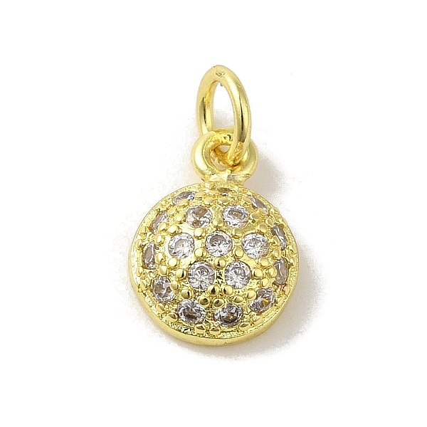 

PandaHall Brass Micro Pave Cubic Zirconia Charms, Real 18K Gold Plated, Flat Round Charms, Clear, 11.5x8x3.5mm, Hole: 3mm Brass+Cubic...