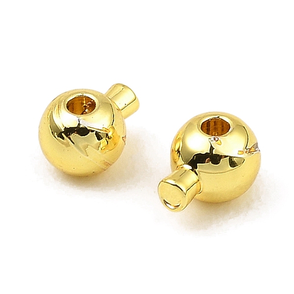 

PandaHall Brass Crimp Beads, Long-Lasting Plated, Round, Real 18K Gold Plated, 5x3.5x3.5mm, Hole: 0.9mm Brass Round