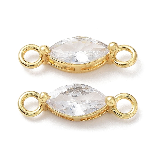 

PandaHall Brass Clear Cubic Zirconia Links Connectors, Long-Lasting Plated, Flat Round, Real 18K Gold Plated, 13x4x4mm, Hole: 2mm...