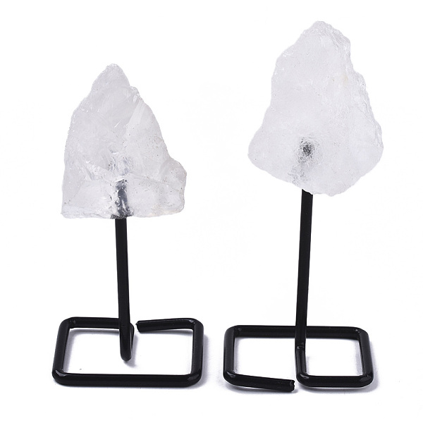 

PandaHall Natural Quartz Crystal Display Decorations, Rough Raw Stone, with Spray Painted Iron Findings, Nuggets, 111~158mm Quartz Crystal...
