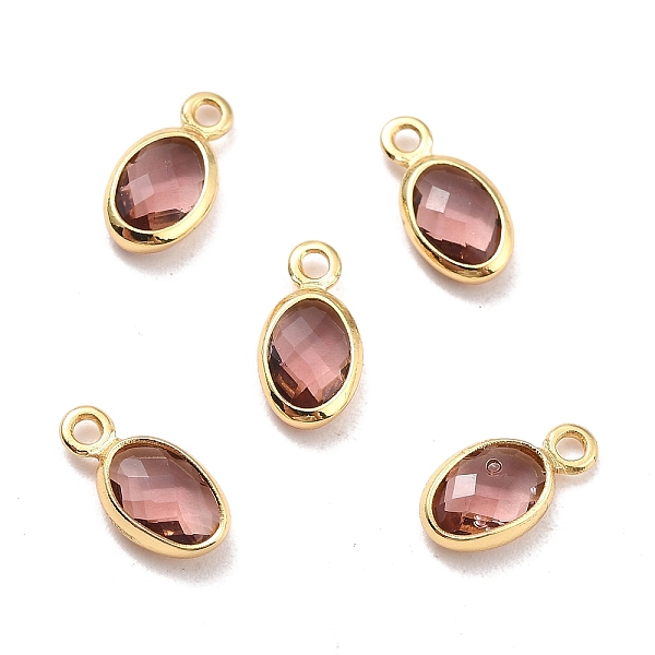 

PandaHall Eco-Friendly Brass with Glass Pendants, Long-Lasting Plated, Lead Free & Cadmium Free & Nickel Free, Oval, Real 18K Gold Plated...