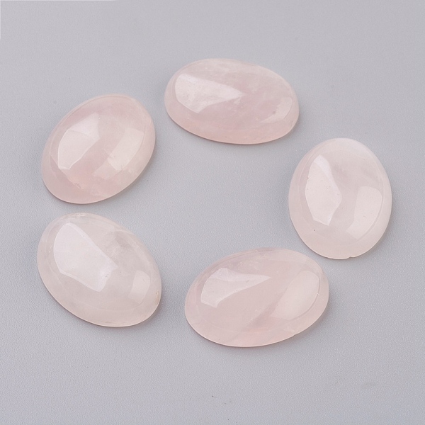 

PandaHall Natural Rose Quartz Flat Back Cabochons, Oval, 30x22x7~8mm Rose Quartz Oval