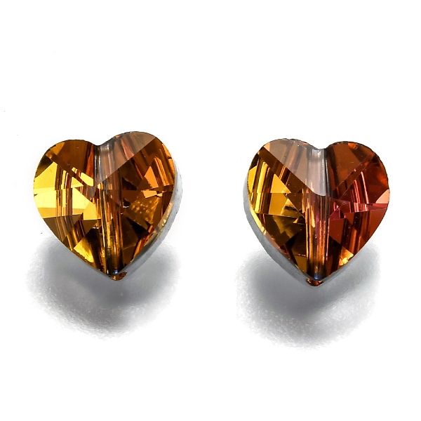 

PandaHall Transparent Glass Beads, Faceted, Heart, Brown, 10x10x7mm, Hole: 1~1.2mm Glass Heart Brown