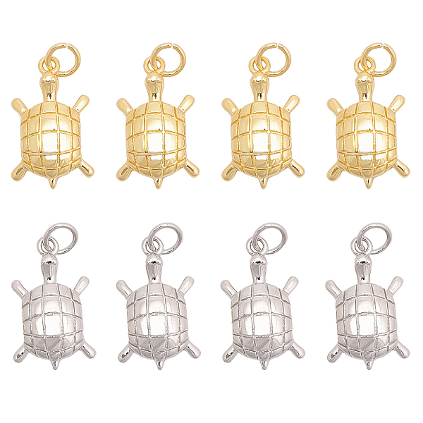 

PandaHall CHGCRAFT 8Pcs 2 Colors Rack Plating Brass Pendants, with Jump Ring, Long-Lasting Plated, Cadmium Free & Lead Free, Tortoise...