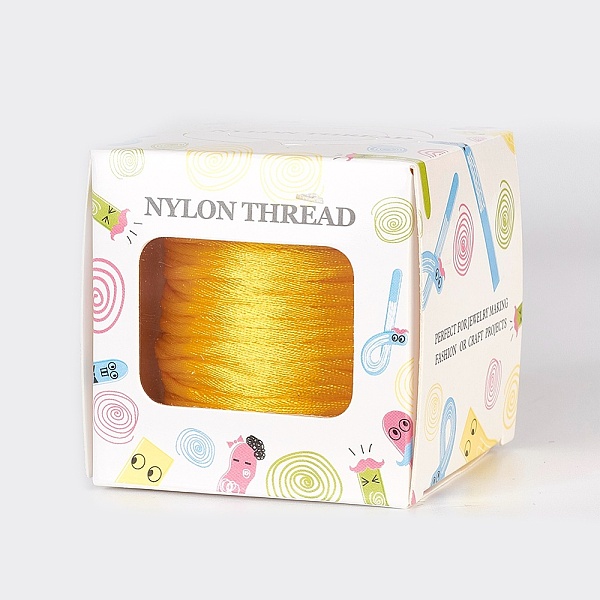 

PandaHall Nylon Thread, Gold, 1.5mm, about 49.21 yards(45m)/roll Nylon Gold