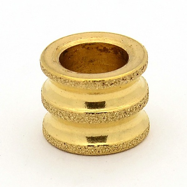 

PandaHall Stainless Steel Textured Beads, Large Hole Column Grooved Beads, Ion Plating (IP), Golden, 8x10mm, Hole: 6mm Stainless Steel...