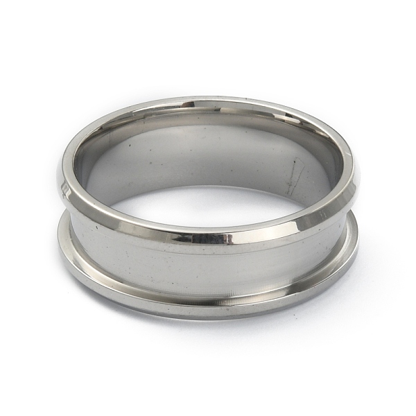 

PandaHall 201 Stainless Steel Grooved Finger Ring Settings, Ring Core Blank, for Inlay Ring Jewelry Making, Stainless Steel Color, Inner...