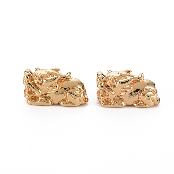 

PandaHall Brass Beads, Nickel Free, Pi Xiu, Real 18K Gold Plated, 8.5x16x7mm, Hole: 3.5mm Brass Other Animal