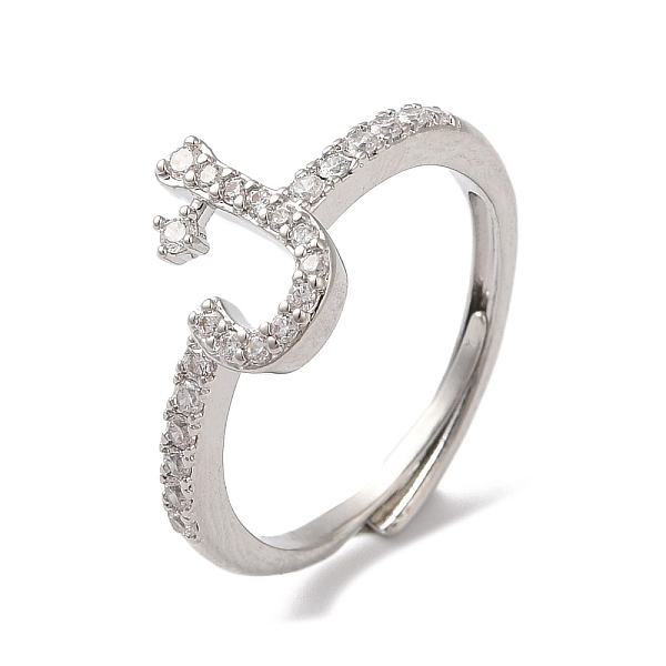 

PandaHall Rack Plating Brass Cubic Zirconia Arabic Letters Adjustable Rings for Women, Cadmium Free & Lead Free, Long-Lasting Plated..., Clear