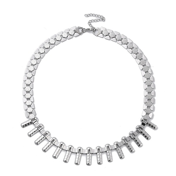 

PandaHall 304 Stainless Steel Bib Necklaces for Men, Stainless Steel Color, 16.69 inch(42.4cm) 304 Stainless Steel