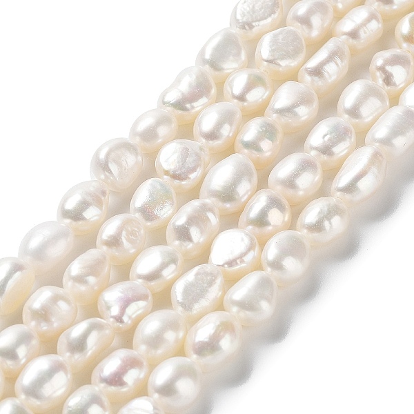 

PandaHall Natural Cultured Freshwater Pearl Beads Strands, Two Side Polished, Grade 6A, Seashell Color, 7~8x7~8x6~7mm, Hole: 0.6mm, about...