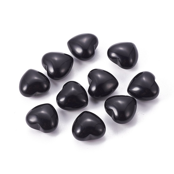 

PandaHall Natural Obsidian Heart Love Stone, Pocket Palm Stone for Reiki Balancing, 15x15.5x10mm Obsidian Heart