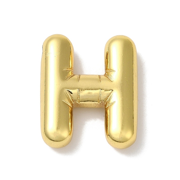 

PandaHall Ion Plating(IP) 304 Stainless Steel Pendants, Letter Charm, Letter H, 20.5x16.5x5mm, Hole: 2mm 304 Stainless Steel Letter H