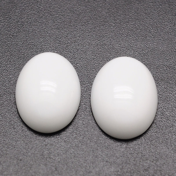

PandaHall Oval Opaque Glass Cabochons, White, 25x18x6mm Glass Oval White