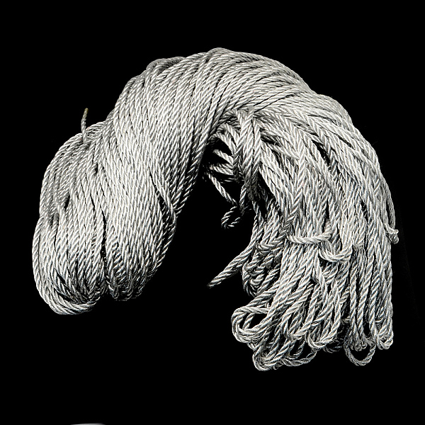 

PandaHall Metallic Cord, Silver, 2~3mm, about 103.89 yards(95m)/bundle PP Silver