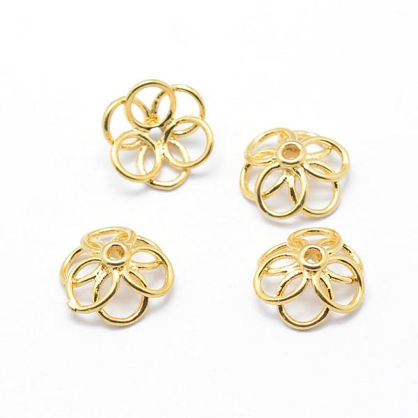 

PandaHall Brass Bead Caps, 6-Petal, Real 18K Gold Plated, Lead Free & Cadmium Free & Nickel Free, Flower, 15.5x5.5mm, Hole: 2mm Brass