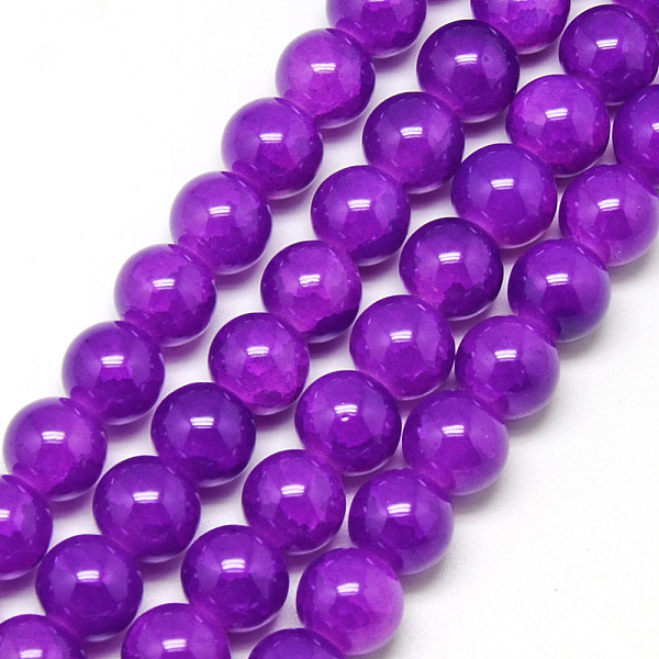 

PandaHall Baking Painted Crackle Glass Bead Strands, Round, Blue Violet, 8mm, Hole: 1.3~1.6mm, about 100pcs/strand, 31.4 inch Glass Round..., Purple