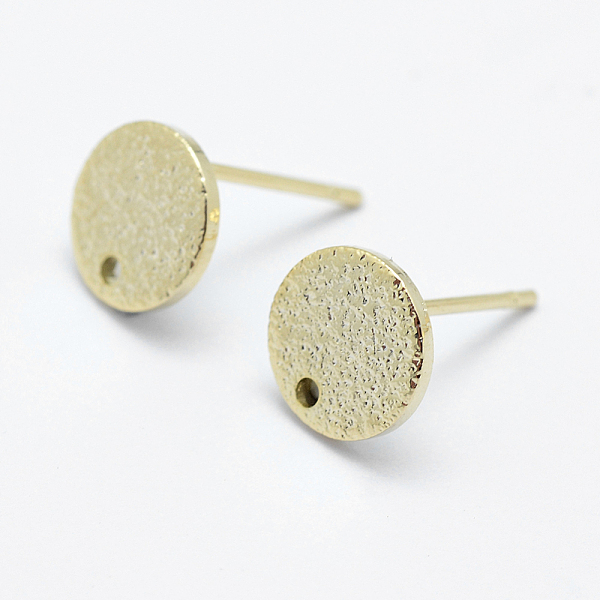

PandaHall Brass Stud Earring Findings, Long-Lasting Plated, Real 18K Gold Plated, Nickel Free, Flat Round, 8x1mm, Hole: 1mm, Pin: 0.8mm...