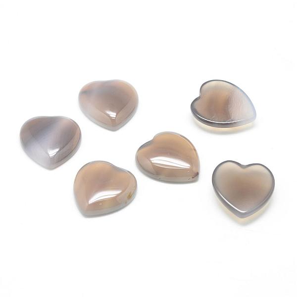 

PandaHall Natural Grey Agate Cabochons, Heart, 25x23x7.5mm Natural Agate Heart