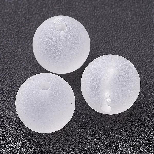 

PandaHall Transparent Acrylic Beads, Round, Frosted, White, about 16mm in diameter, hole: 2mm, about 220pcs/500g Acrylic Round White