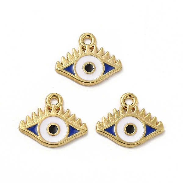 

PandaHall Alloy Enamel Pendants, Eye Charm, Golden, Blue, 12.5x15x1.5mm, Hole: 1.4mm Alloy+Enamel Eye Blue
