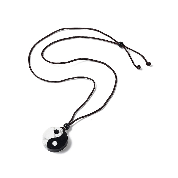 

PandaHall Natural Obsidian & Howlite Pendant Necklaces, Yin Yang, Black and White, 24.41 inch(62cm) Obsidian Yin-yang Black