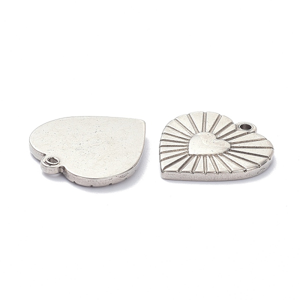 

PandaHall 304 Stainless Steel Pendants, Heart, Stainless Steel Color, 22x20x2.5mm, Hole: 1.6mm 304 Stainless Steel Heart