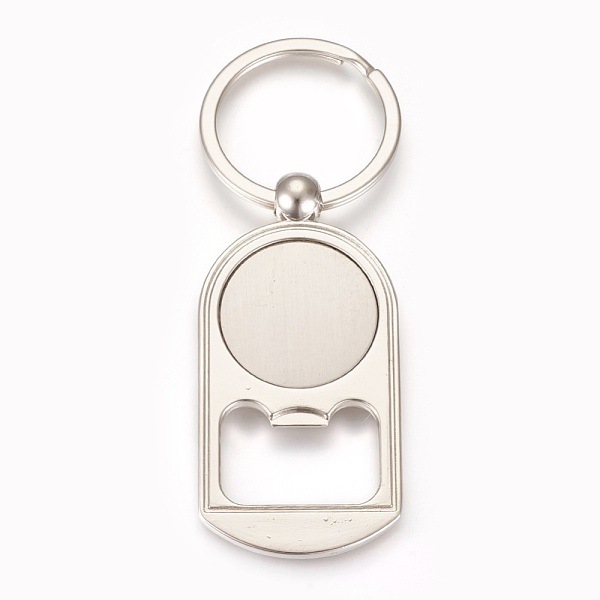 

PandaHall Zinc Alloy Cabochon Settings Bottle Openers, Blanks Cameo Bezel Findings, with Iron Ring, Flat Round, Platinum, Tray: 25mm, 89mm...