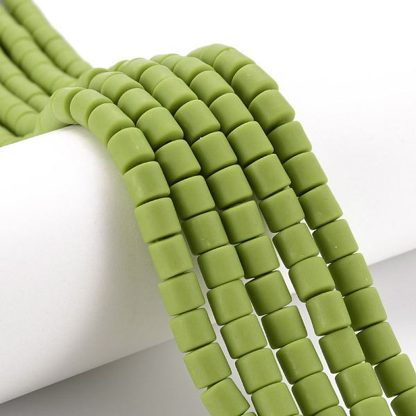 

PandaHall Polymer Clay Bead Strands, Column, Yellow Green, 5~7x6mm, Hole: 1.5~2mm, about 61~69pcs/strand, 15.74 inch Polymer Clay Column