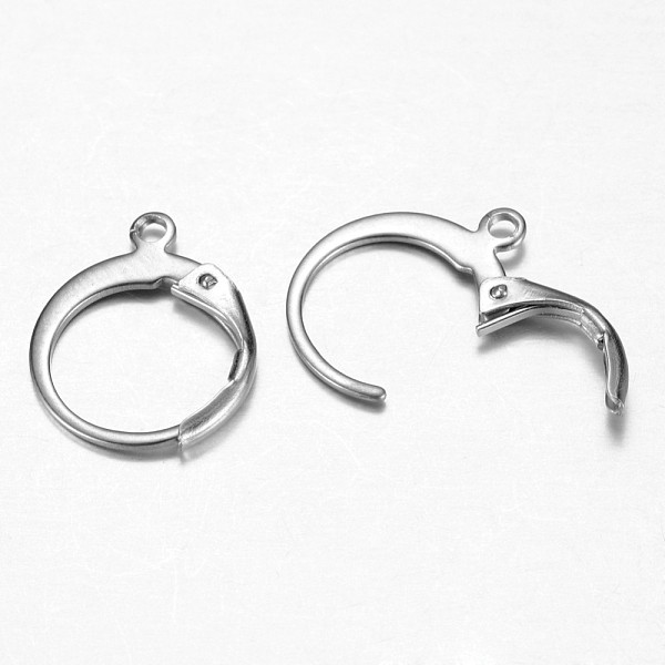 

PandaHall 304 Stainless Steel Leverback Earring Findings, Stainless Steel Color, 15x12x2mm 304 Stainless Steel