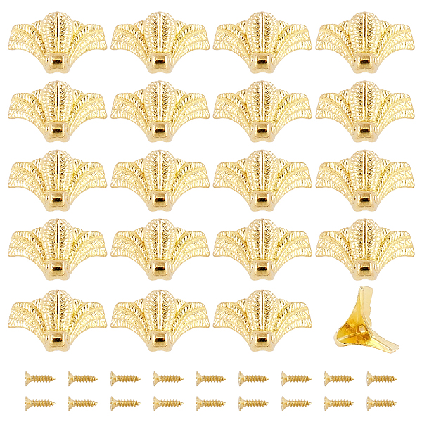 

PandaHall Zinc Alloy Box Corner Protectors, with Iron Screws, For Furniture Jewelry Box Decoration, Golden, 25x13.5x19mm, Hole: 2.5mm...