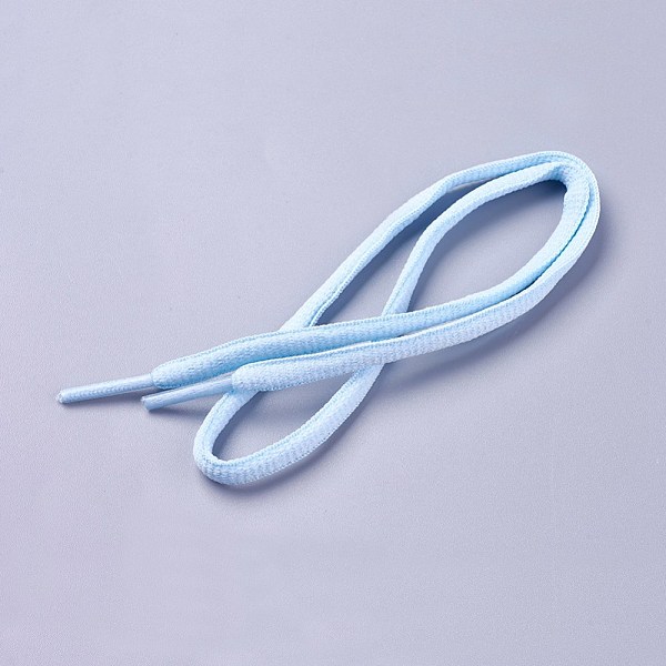 

PandaHall Polyester Cord Shoelace, Light Blue, 52~54cm, 6mm Polyester Flat Blue