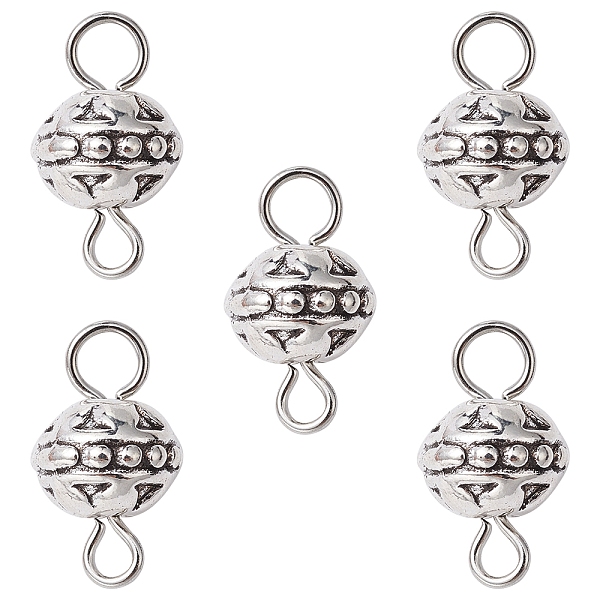 

PandaHall Tibetan Style Alloy Connector Charms, Round Links with Iron Double Loops, Antique Silver, 14x8mm, Hole: 2mm Alloy Round
